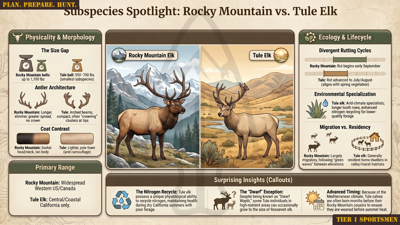 Rocky Mountain Elk vs Tule Elk